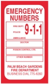 FLEXIBLE EMERGENCY NUMBERS MAGNET