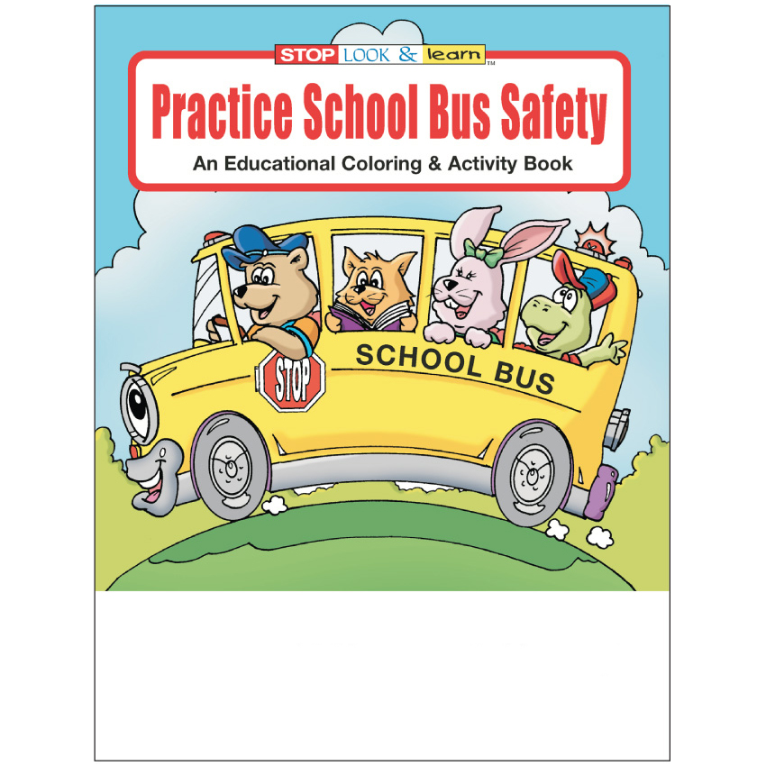 "Practice School Bus Safety" Coloring & Activity Books (Stock)