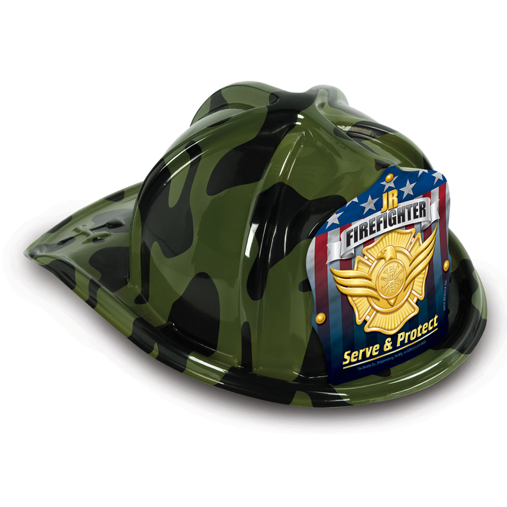 DELUXE Fun Fire Hats - Camouflage Jr. Firefighter (Stock)
